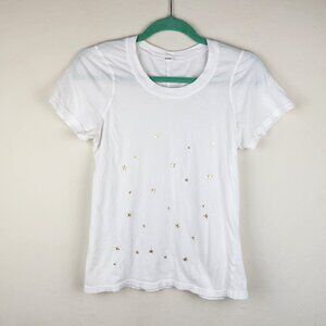 Monrow Star Print Lightweight Short Sleeve Tee sz M Flawed